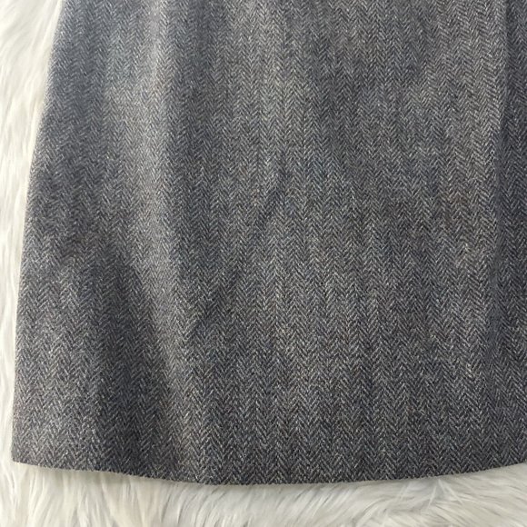Bretton Place womens vintage skirt gray chevron 18 lined 100% wool - Picture 2 of 11